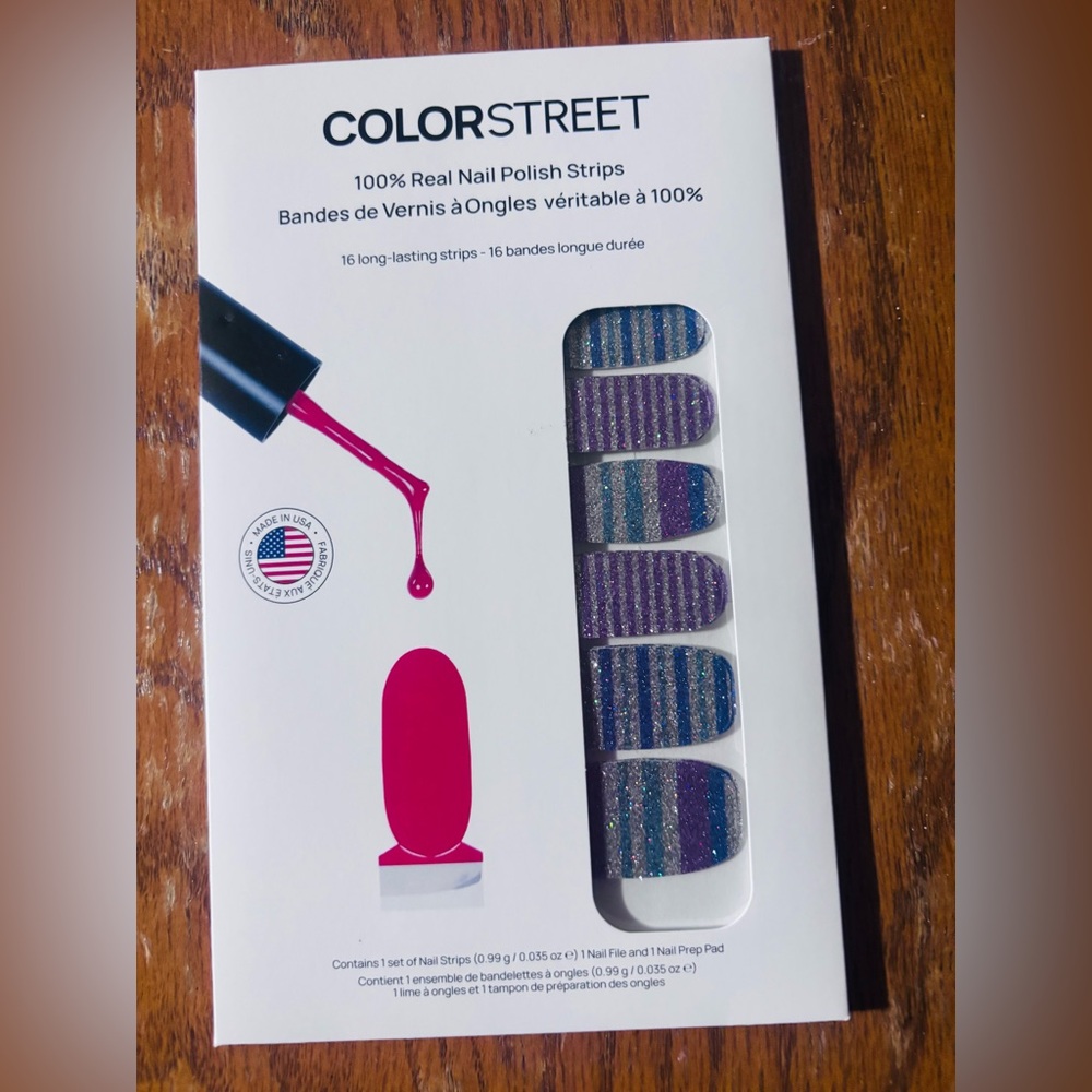 Color Street 2026 Release Silver Linings Polish Strips - Purple & Blue